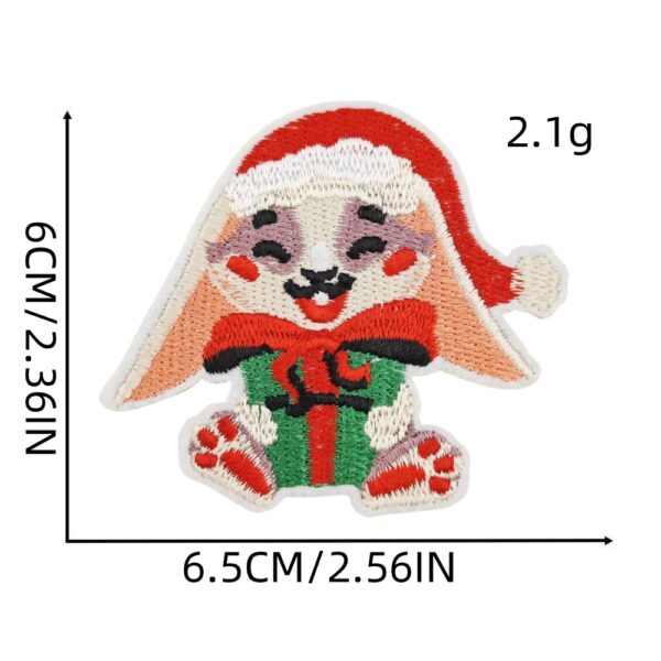 oly-c14101e011f3005906cdbad19a20b634 Wholesale Christmas Themed Embroidery Patches - Cartoon Deer and Snowflake Design - Polyester Thread, for Socks, Gift Accessory