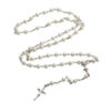 oly-c14a447543701899fc2329786db0ad96 Wholesale White Glass Bead Rosary Necklace Multi Layer Fashion Layering Jewelry Gift Boutique Resale