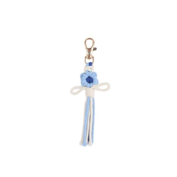 oly-c15f97ad71bace5c5469156c6c66e929 Wholesale Handwoven Cotton Rope Flower Keychain Gift Boutique Resale Accessory