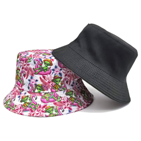 Wholesale Chic Unisex Bucket Hat Double Sided Cartoon Print Sun Hat for Beach Outdoor Vacation