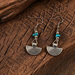 Half round turquoise earrings (pair)