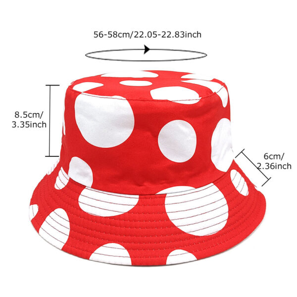 Wholesale Unisex Reversible Fisherman Hat with Red and White Mushroom Pattern Sun Protection