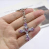 Wholesale Gothic Style Cross Heart Keychain Pendant Metal Bag Charm