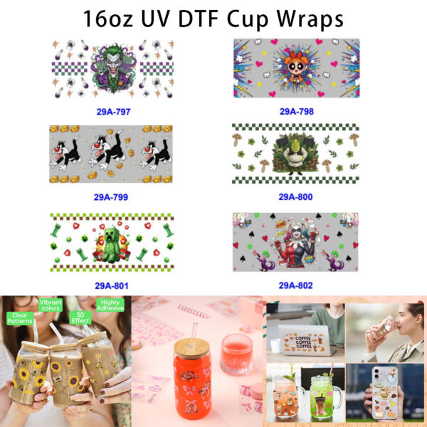 oly-c19ef880d6d5de78e09f803bdfa5c936 Wholesale 16oz Cute Animal Cartoon Series Cup UV DTF Wraps