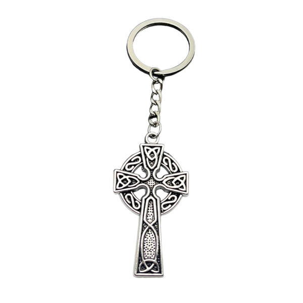 Wholesale Celtic Cross Keychain Pendant Silver Metal Car Key Accessory