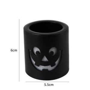 Black cylindrical lamp with random pattern