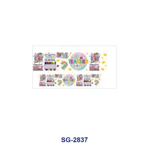 Wholesale 8pcs Teacher School Stationery Mixed Print 3oz Cup Stickers Wrap OLY Exclusive