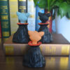 Wholesale Resin Halloween Meditating Cat in Black Robe Statue Home Decor Gift