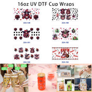 oly-c24db3cb244c59ee844d26673970caf5 Wholesale 5pcs Dark Gothic Spooky Witch Red Rose Bat Love Potion Heart Mixed Horror Print 16oz Cup UV DTF Wraps OLY Exclusive