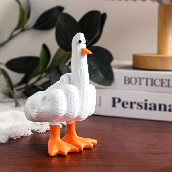Wholesale Funny Duck Resin Ornament Middle Finger Figurine Home Decor Decorative Accent Resale