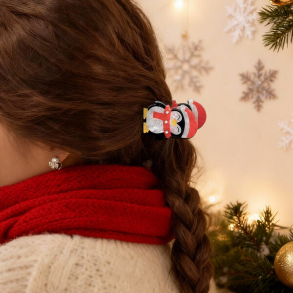oly-c2605af723f39014b5027d3fa527b029 Wholesale Cartoon Santa Claus Penguin Rhinestone Hair Claw Clip Acrylic Gripper for Women Everyday Styling Boutique Resale