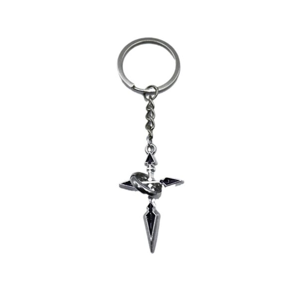 Wholesale Zinc Alloy Vintage Punk Cross Keychain Pendant Black Car Key Accessory