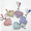 Wholesale Decorative Red Heart Korean Velvet Keychain Car Key Accessory Gift