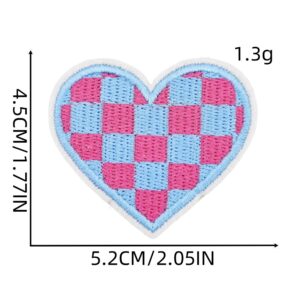 Plaid love cloth stickers 4#