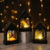 Wholesale Plastic Halloween LED Wind Lantern Castle Design Electronic Candle Party Decor