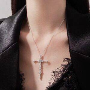 oly-c2f2fbeeac0ee7afbbd6f9b812db16ad Wholesale Stylish Cross Pendant Necklace with U Shaped Bamboo Chain Fashion Jewelry Accessory for Women