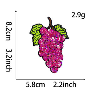 Hot melt adhesive backing * sequin embroidery * grapes