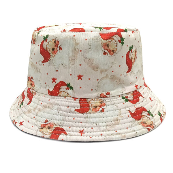 Wholesale Christmas Snowman Print Double Sided Bucket Hat Sun Protection Fashion Accessory