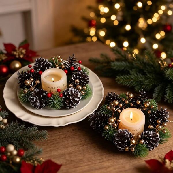 Wholesale Christmas Wreath Candlestick European Style Home Decor Decorative Accent Gift