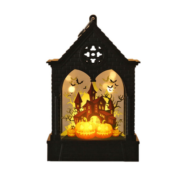 Wholesale Plastic Halloween LED Wind Lantern Castle Design Electronic Candle Party Decor