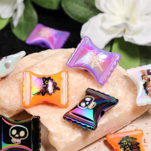 oly-c335f969a89adfc5953f59703099a572 Wholesale Halloween Acrylic Beads Bat Skull Shapes for DIY Phone Charm Car Key Accessory