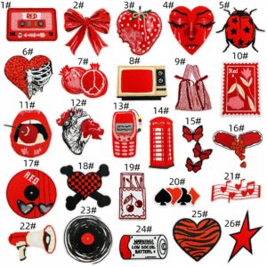 Red series cloth patch set of 26 pieces