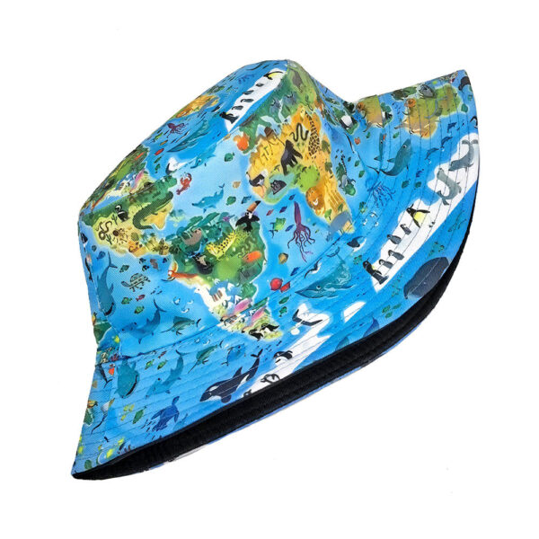 Wholesale Map Print Bucket Hat Modern Chic Sun Protection Hat for Everyday Wear