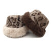 Wholesale Faux Mink Retro Leopard Print Bucket Hat Warm Ear Cover Winter Fashion Accessory