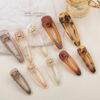 oly-c3751dcaa5f5dca041e5494da2ebc387 Wholesale Korean Style Transparent Champagne Hair Clips for Women Plastic/Resin Side Clip Hair Accessory