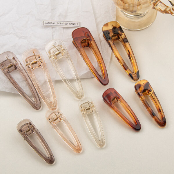 oly-c3751dcaa5f5dca041e5494da2ebc387 Wholesale Korean Style Transparent Champagne Hair Clips for Women Plastic/Resin Side Clip Hair Accessory