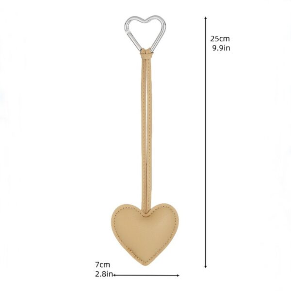 Wholesale Stylish PU Leather Heart Keychain Wine Red Car Key Accessory Boutique Resale Gift
