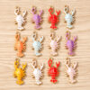 Wholesale Lobster Drop Oil Pendant DIY Jewelry Accessories Zinc Alloy Electroplating Red Keychain