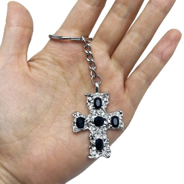 Wholesale Fashion Rhinestone Cross Pendant Keychain Decorative Car Accessory