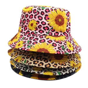 oly-c3d381634540fb7f56489938a6df1605 Wholesale Reversible Sunflower Print Bucket Hat Sun Protection Fashion Accessory for Daily Wear