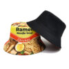 Wholesale Fashion Bucket Hat with Ramen Print Sunscreen Cap for Everyday Outdoor