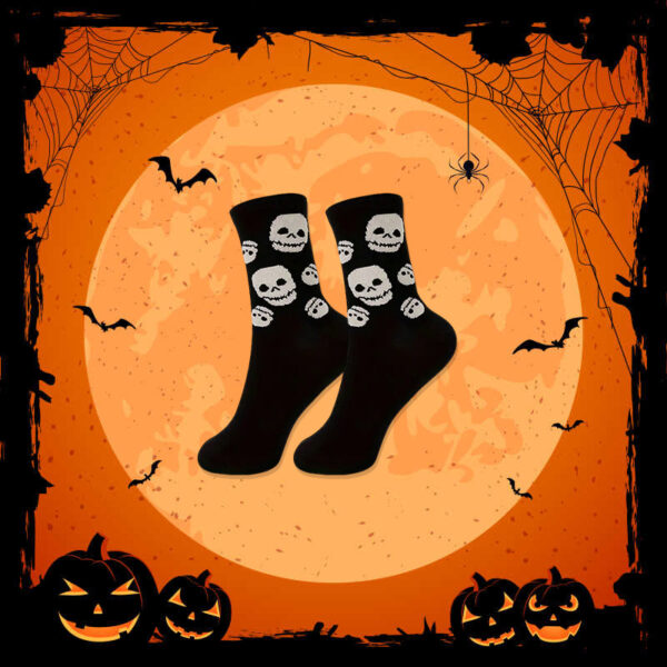 Wholesale Halloween Cartoon Print Socks Unisex Polyester Middle Tube Sweat Absorbing Winter Casual