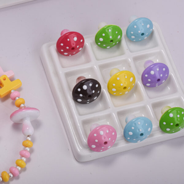 oly-c3d90b1a0efdd9c0655baae735baa234 Wholesale 3D Hand Painted Cartoon Mushroom Acrylic Beads Fashion Accessory for DIY Crafts