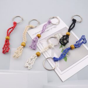 oly-c3ecf240fb2433610f4663ed83cc4876 Wholesale Handmade Woven Net Bag Keychain Pendant Pastoral Style Bag Charm