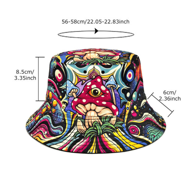 Wholesale Trendy Mushroom Cartoon Print Bucket Hat for Outdoor Sun Protection Casual Wear