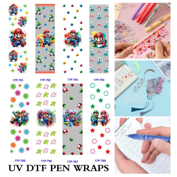 oly-c41a9080831209feef749ecaa13f8eda Wholesale 2/8/16pcs UV DTF Stickers Twin Cute Retro Gaming Mascot Prints Pen and Bookmark Stickers OLY Exclusive