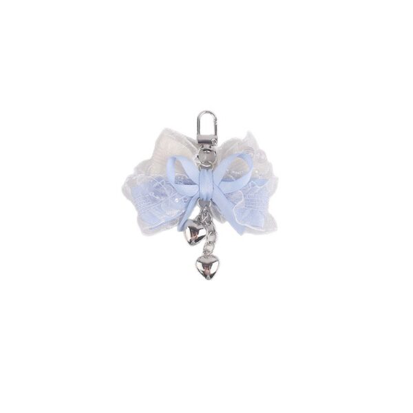 oly-c45318c1de1a88d097274367aae8ae73 Wholesale Lolita Style Pink Silicone Bag Charm with Heart Lace Bow Fashion Accessory Keychain