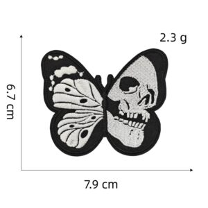 Skull butterfly cloth sticker 1#
