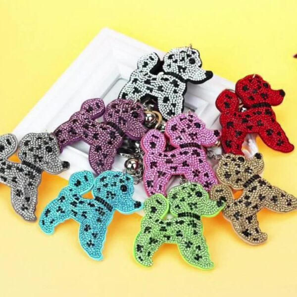 Wholesale Rhinestone Teddy Dog Keychain Bag Charm Decorative Car Key Accessory