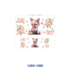 Wholesale 2/4/8pcs Watercolor Fairy Tale Animal Scenery Print Mini Cup Keychain Sticker