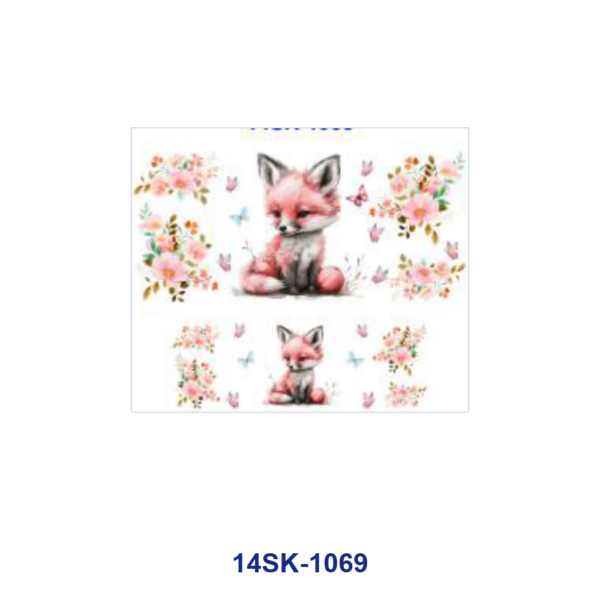 Wholesale 2/4/8pcs Watercolor Fairy Tale Animal Scenery Print Mini Cup Keychain Sticker