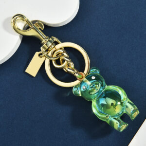 Colorful bear bag pendant green