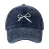 Wholesale Korean Designer Bow Embroidery Denim Baseball Cap Sun Protection Casual Wear