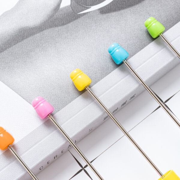 oly-c479348b801796a5dbebe1be56f9b943 Wholesale Decorative Plastic Bead Pen Rotating Office Pen with Pink Refill Cute Student Stationery Resale