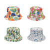 Wholesale Fashion Smile and Sunflower Pattern Fisherman Hat for Summer Outdoor Sun Protection