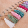 oly-c4e620c0db587f62042b102ea7ebf550 Wholesale Bohemian Style Heart Bead Tassel Keychain Dark Green Silicone Bag Charm for Gift Party or Everyday Use